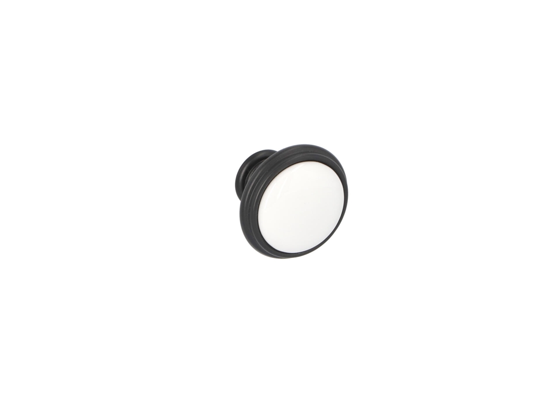 Puxador para Móveis HARDWAREXCHANGE em Zamac e Porcelana com 35mm de Diâmetro (Vernis Noir Mate)