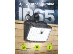 Kit Com 6 Unidades De Luminária Solar Led Com Sensor De Movimento, Energia Solar, Impermeável, 3 Modos, 176 Led, Luz Branca Para Jardim