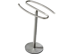 Suporte Para Toalha De Mão Com Relógio, Altura 31cm, Multifuncional, Economiza Espaço Para Bancada De Banheiro, Prateado