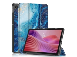 Capa De Couro Para Tablet Lenovo Tab 10.1 2025 Custer Painted Com Suporte Triplo.