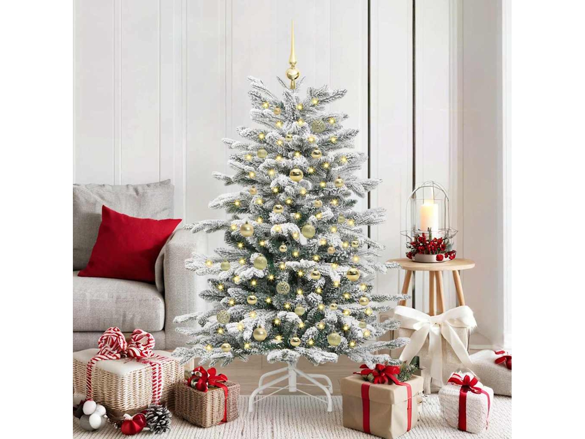 Vidaxl Árvore De Natal Articulada Artificial Branco 150 Cm Pe E Pvc