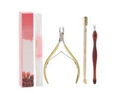 Kit De Manicura Com 4 Ferramentas: Cortador De Unhas, Remover Cutícula, Pusher De Pele Morta E Caneta Suavizante