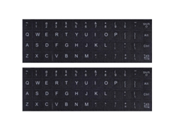 Adesivos de Teclado Universal em Inglês, Fundo Preto, Letras Brancas, 20pcs | S/MARCA