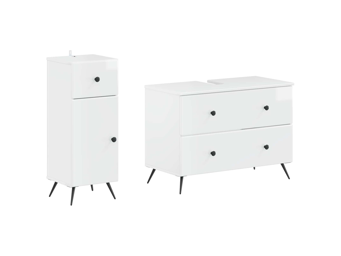 Vidaxl Conjunto De Armário De Banheiro Com 2 Peças Breda
