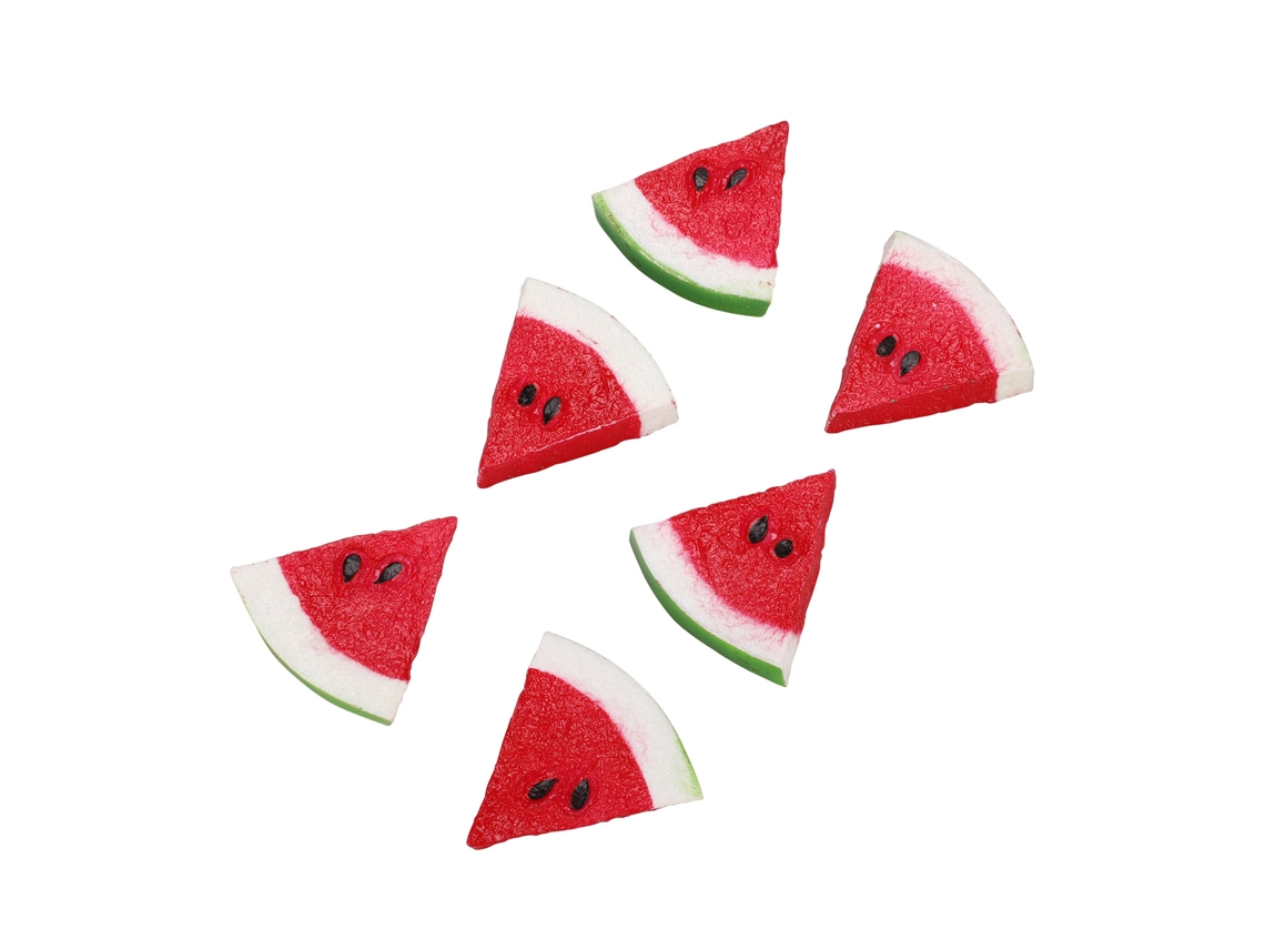 Laxiscreed Pack De 6 Simulação De Fatias De Melancia Vermelha De 5x5cm Para Decoração
