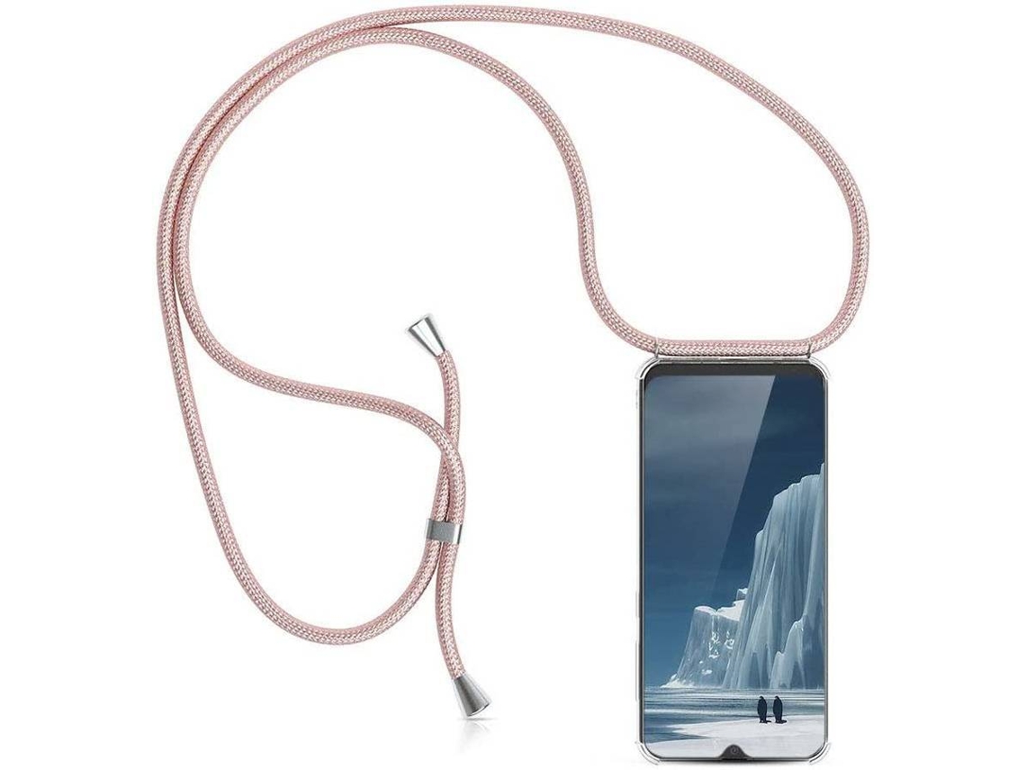 Capa Samsung Galaxy A40 HONGWE. Com corda Transparente/Rosa