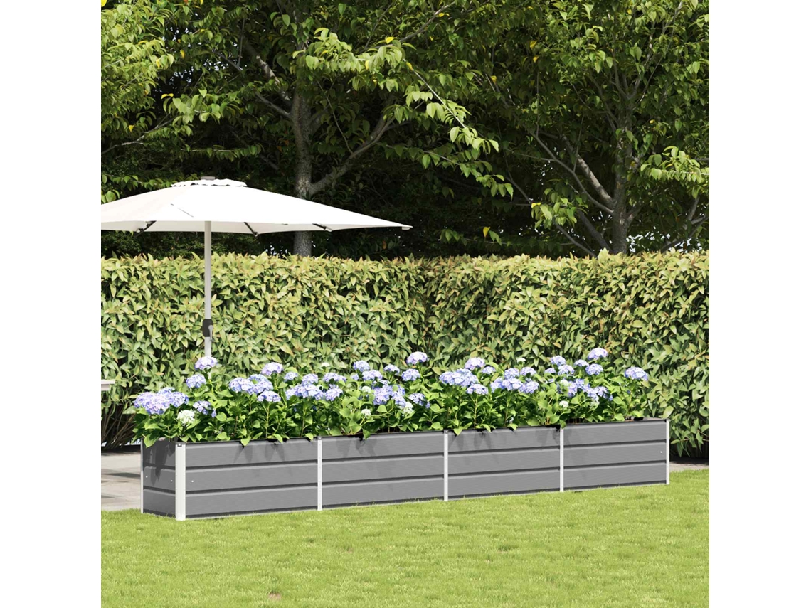 Vidaxl Floreira Cinzento-claro 385 X 50 X 45 Cm Aço Galvanizado