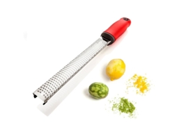 2026 rallador de Limão e Queijo de Aço Inoxidável com Tampa Protetora, Cor Vermelha, 32,5*3,5cm