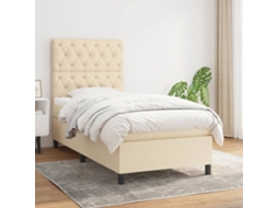 Vidaxl Cama Com Molas/colchão 80x200 Cm Tecido Cor Crème