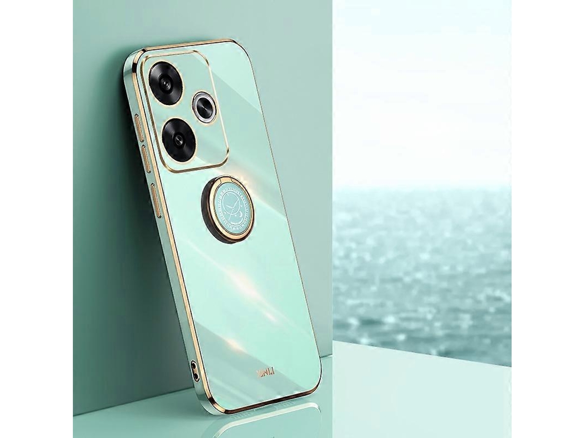 Capa Para Celular Xinli Straight Edge 6d Electroplate Tpu Com Suporte De Anel Para Redmi K80