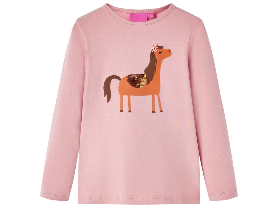 T-shirt De Manga Comprida Para Criança Rosa-claro 104