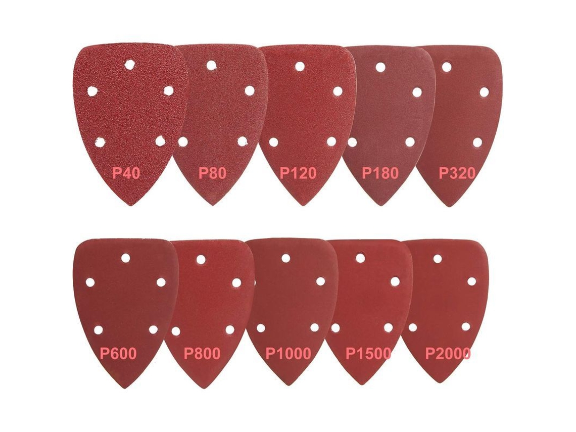 100pcs Triângulos De Lixa 140x90mm Para Lixadeiras Com 5 Buracos Grits 40-2000 Para Polimento E Remoção De Ferrugem