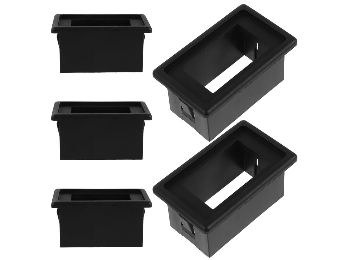 Kit com 5 peças moldadas em plástico para interruptor basculante simples, 6,1 x 3,6 x 3 cm de altura.