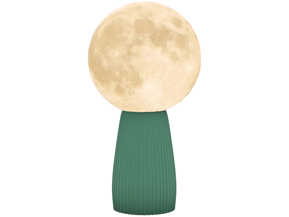 Luminária Mesa Lua Impressa 3D Brilho 10 Lâmpada Leitura Abs Ø Verde S/MARCA