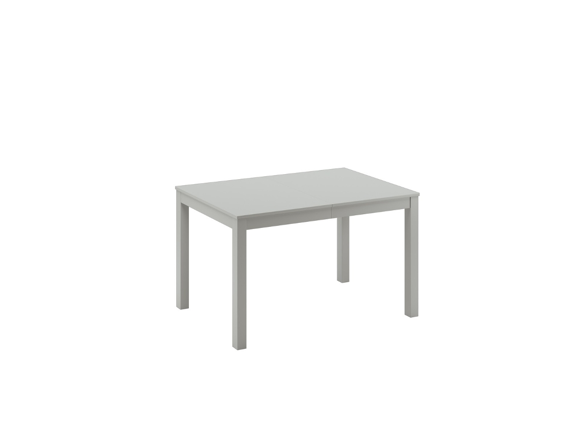 Mesa Extensível Para Circulação De Pessoas, 130/210 Cm, Em Melamina Cinza Claro Com Pés Em Faia Maciça - Design Moderno Que Otimiza O Espaço.