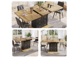 Mesa Extensível 110x80x75 Cm NOVELA de Aumento até 140 Cm para 6 Pessoas em Madeira Natural