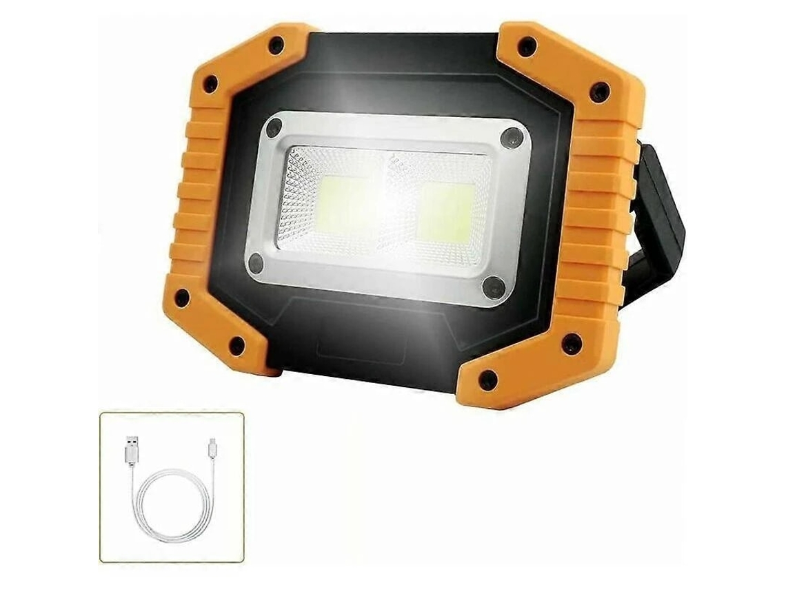Refletor Led De Trabalho Cob 30w Recarregável Usb