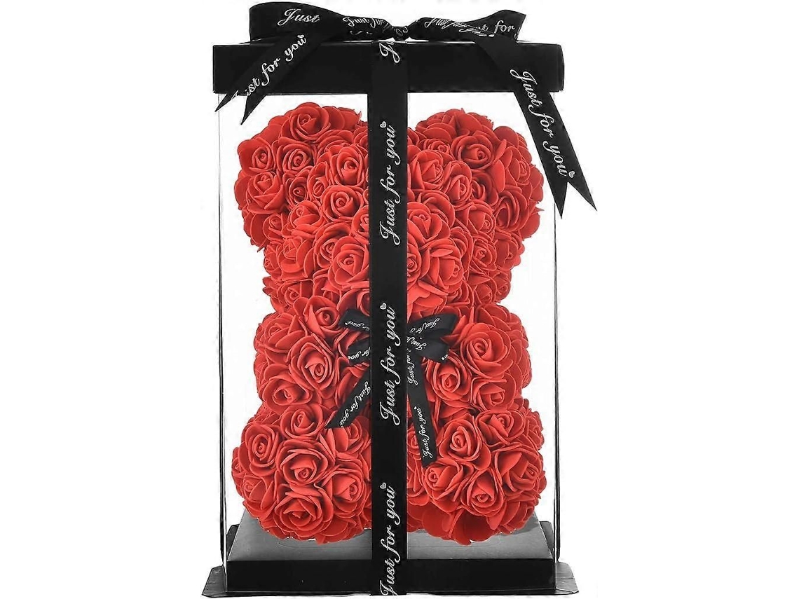 Urso De Rosas Com Caixa Transparente Para Presentes-zscy