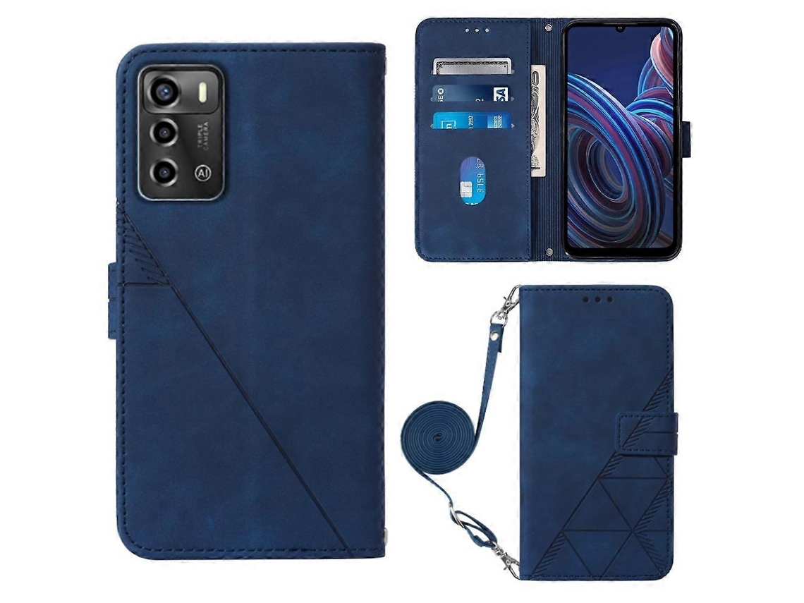 Capa De Celular De Couro Com Flip E Relevo 3d Para Zte Blade A72 Crossbody