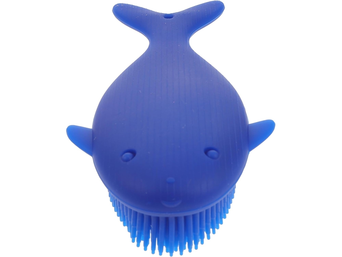 Escova De Banho Silicone Azul Escuro Para Bebês, Ideal Para Massagem Suave No Couro Cabeludo, Esfoliação Corporal E