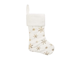 Pacote Com 2 Meias De Natal De Couro Sintético Branco De 16 Polegadas Com Flocos De Neve Para Decoração De Festa De Natal Olysi Shop
