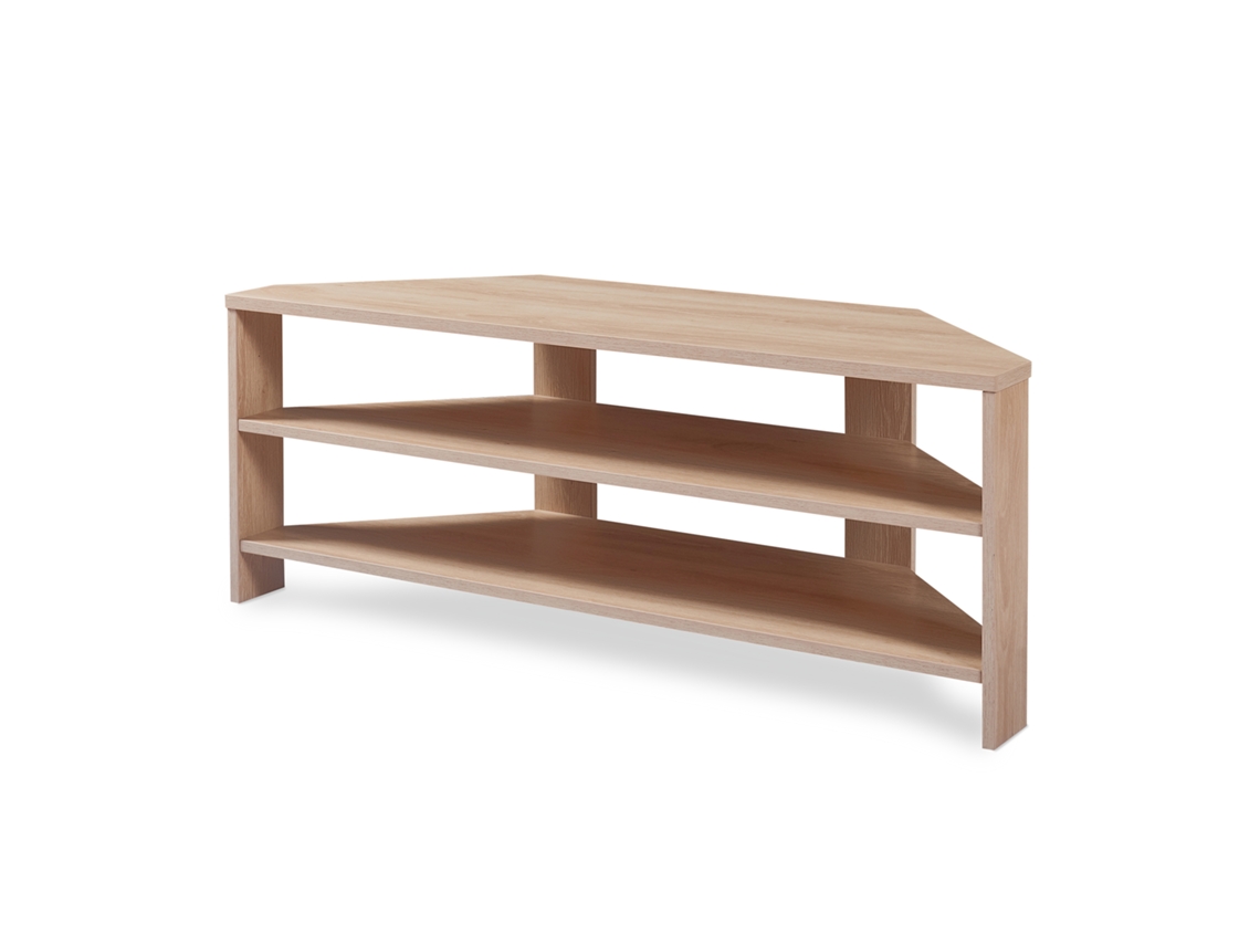 Suporte para TV Berg com bordas chanfradas, 110x36x42 cm, Aspeto Carvalho [EN.CASA]