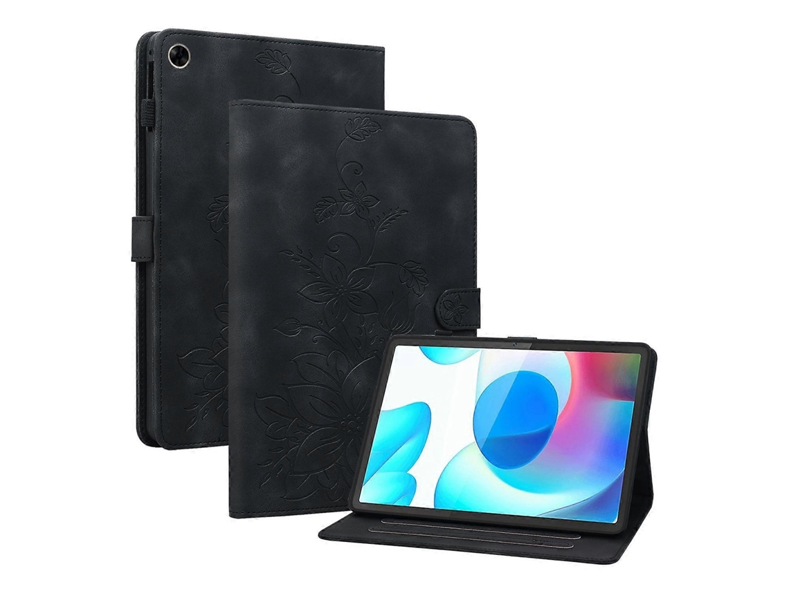 Capa De Couro Com Relevo Lily Para Tablet Realme Pad 10.4