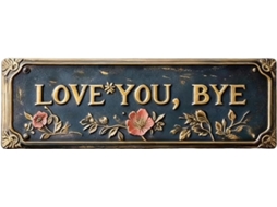 Placa De Metal "te Amo, Tchau" Para Decoração De Parede | Placa