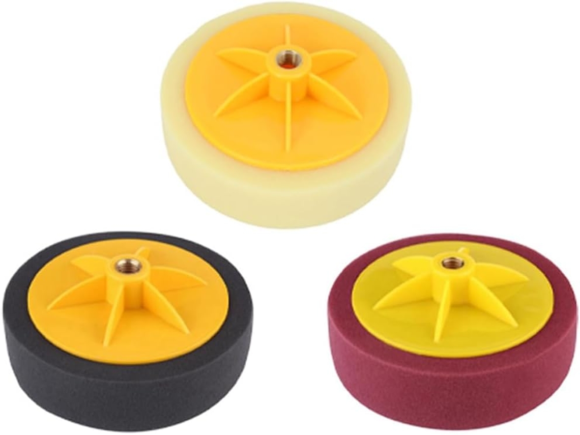 Conjunto De 3 Discos Polimento Automotivo 15cm (6 Polegadas), Cera,