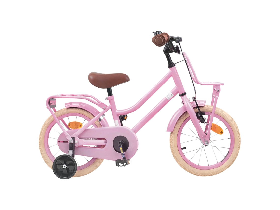 Vidaxl Bicicleta Infantil 14 Polegadas Para 3 A 5 Anos Rosa Claro