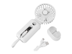 Ventilador Portátil Carregador de Telefone Usb Branco com Banco de Energia | S/MARCA