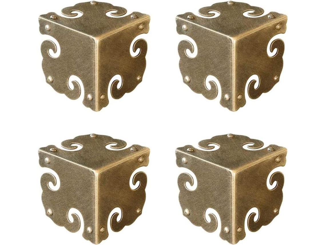 Cantoneiras Decorativas Em Bronze Antigo Para Móveis E Mesas, Protetores De Canto Decorativos Para Metal, Protetores De