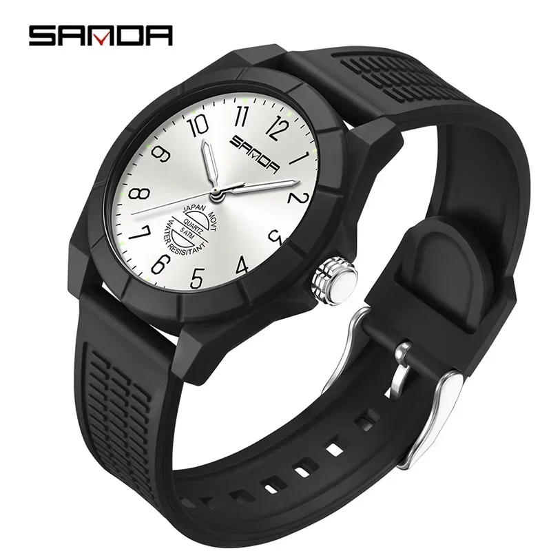 Relógio Esportivo MDUG À Prova D'água com Pulseira de Silicone Multifuncional (preto e branco)