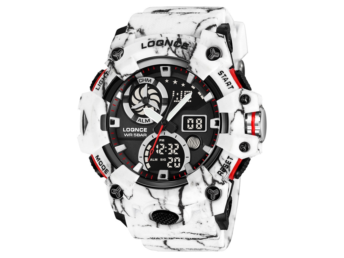 Relógio Masculino Cronógrafo Esportivo Multifuncional Luminoso e Resistente À Água com Estampa Camuflada Moderna MDUG (camuflado Branco)