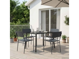 Vidaxl Conjunto De Sala De Jantar 5 Unid. Antracite Aço