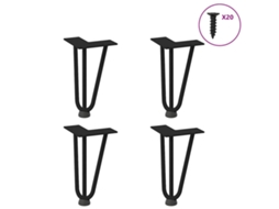 Vidaxl Pernas De Grampo Para Mesa De Centro 4 Peças Pretas 20 Cm Aço Maciço