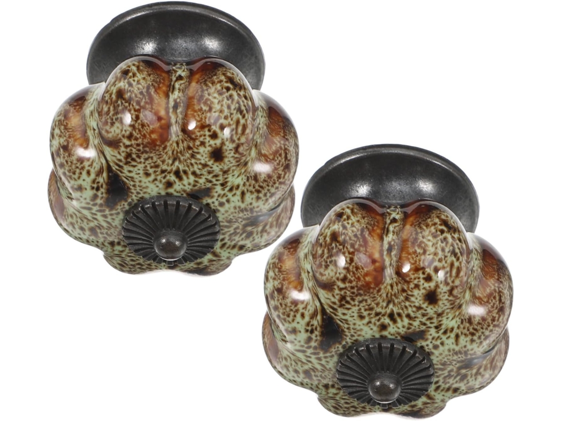 Conjunto De 2 Puxadores Cerâmica Vintage Para Armários Cozinha, Gavetas E Móveis