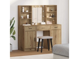 Vidaxl Conjunto De Mesa De Maquiagem Com Led 3 Unid.