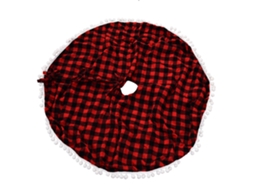 Saia De Árvore De Natal Xadrez Vermelho Preto