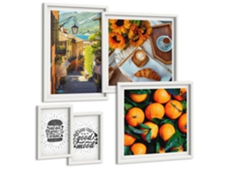 Conjunto De Pinturas Vistas De Cafés E Ruazinhas Espelharte (5 Peças)