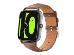 Bracelete para Xiaomi Haylou Rs4 Plus Ls11 / Ls12 Couro Preto Cabeça Chata Café XIAOMOYU