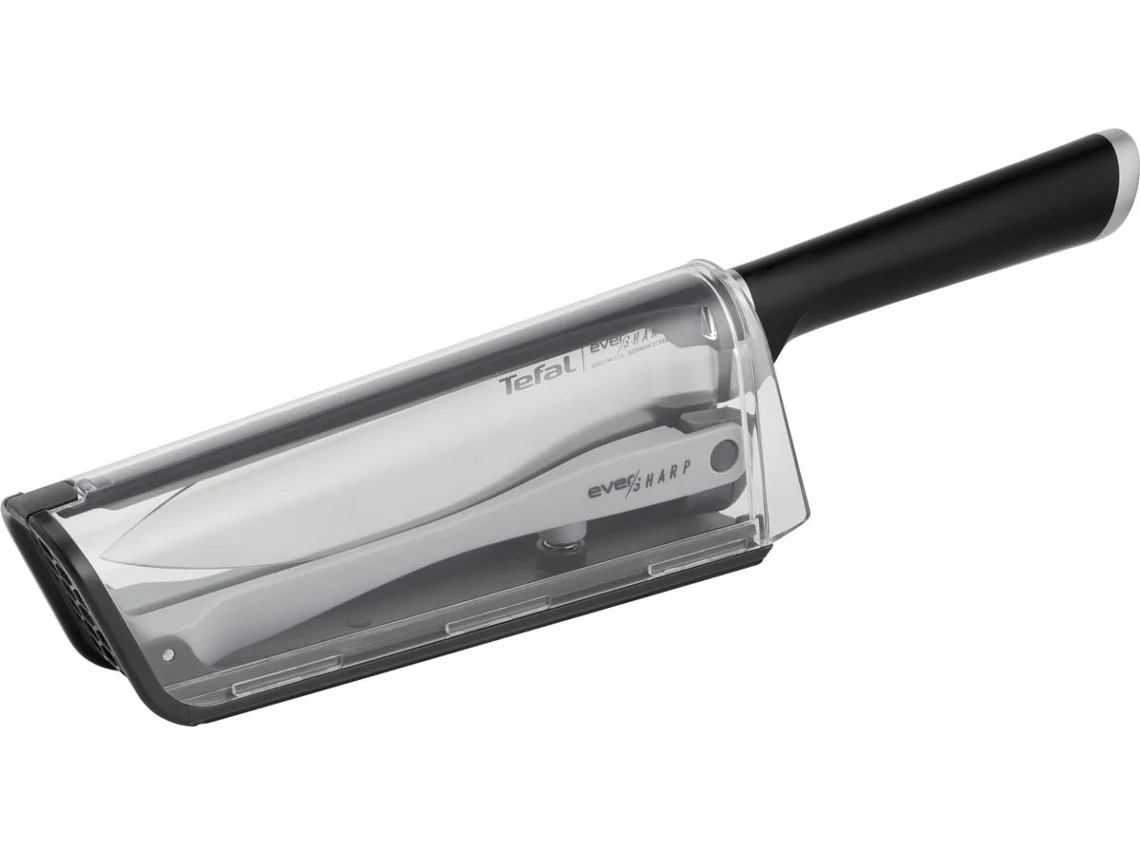 Faca de Cozinha e Afiador TEFAL Eversharp (Outlet Caixa Aberta - 16.5 cm)