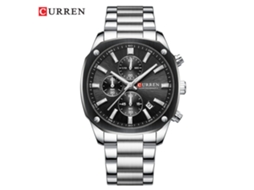 Relógio Masculino Cronógrafo Multifuncional de Seis Ponteiros com Pulseira Quadrada de Aço Relógio de Pulso Elegante MDUG