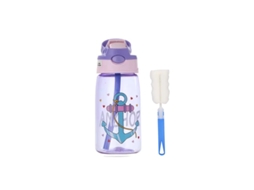 Garrafa de Água Infantil de 480ml com Alça e Tampa Anti vazamento, Design Criativo de Desenho Animado MDUG (conjunto Roxo)