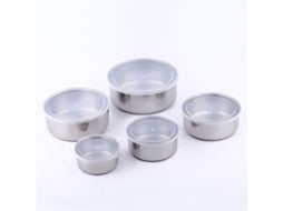 Conjunto de 5 recipientes transparentes para armazenamento de alimentos Rebe em aço inoxidável, livres de BPA, reutilizáveis e ecológicos.