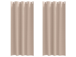 Conjunto 2 Cortinas Opacas Vidaxl Castanho-acinzentado Poliéster (260 X 140 Cm)
