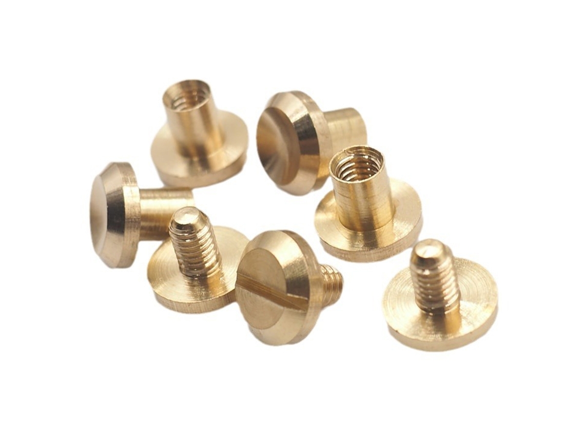 Rebites De Latão Maciço Com Pregos Planos Para Artesanato Em Couro, Parafusos Chicago, Pinos, Parafusos De Fixação, Rebites De Metal Com Borda Lisa E