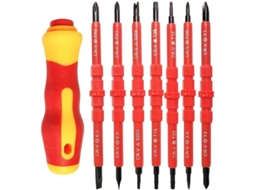 Set de chaves de fenda isoladas para eletricistas 500V 14 em 1 com caixa | S/MARCA