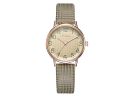 Relógio Feminino de Quartzo com Mostrador Redondo Delicado Pulseira de Liga e Pu (verde)