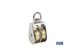 Polea doble giratoria niquelada (ø40mm) venta unitaria